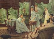 James Tissot In The Conservatory (Rivals) (nn01) oil painting picture wholesale